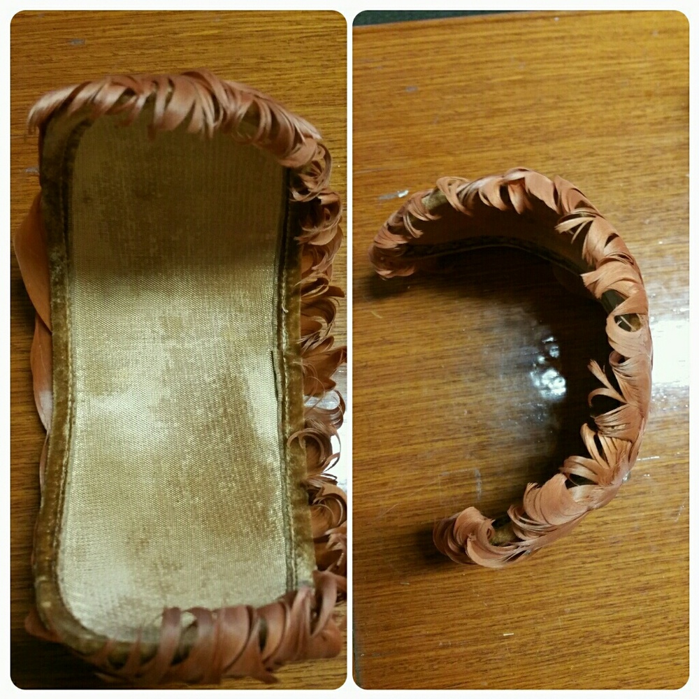 Vintage Feather Headband Flapper Depression Ginger - Picture 5 of 5